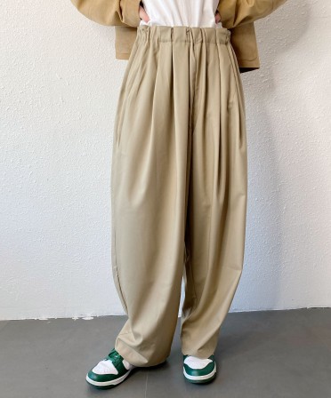 Beige Pleated Comfy Pants #250125